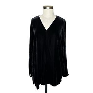 LAFAYETTE 148 Black Velvet Tunic Top Women's Size Medium‎ Classic Lagenlook